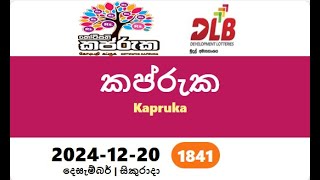 Kapruka 1841 2024-12-20 Today dlb Lottery Result අද කප්රුක දිනුම් ප්‍රතිඵල dlb Lotherai sri lanka