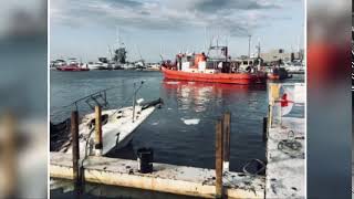 Edgewater Marina Boat sinks after catching fire