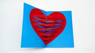 Valentines Day Heart Shape Pop Up Card - DIY Valentines Day Craft Ideas