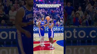 James Harden wanted to keep the ball spinning but Embiid wants it #jamesharden #philadelphia76ers