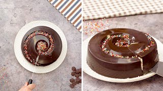 Swirl Chocolate Cake | So Yummy Cake Tutorials | Easy Chocolate Cake | Master Cake | #Shorts