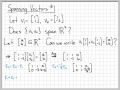 Linear Algebra Example Problems - Spanning Vectors #1