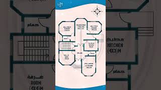 3BHK House Plan (13x17.5)m | مخطط المنزل #housedesign #houseplans #مخطط  #نقشه #shorts