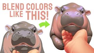 Learn How to BLEND COLORS Like a Pro in UNDER 8 MINUTES (Beginner Digital Art Tutorial)  Photoshop