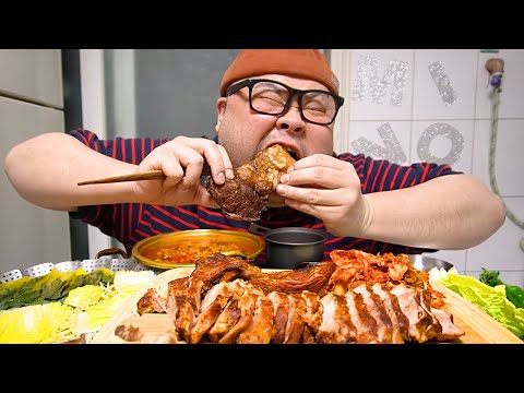 봄 가뭄에 물 없이 수육 만들기 │수육 먹방 Boiled Pork Slices Mukbang Eatingshow - YouTube