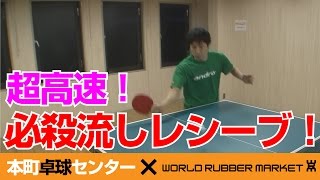 よっしー流！超高速・流しレシーブ！【本町卓球センターコラボ】【卓球知恵袋】