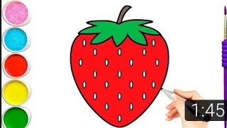 How to Draw Strawberry🍓 | स्ट्राबेरी कैसे आकर्षित करें| Fruit Drawing for Kids