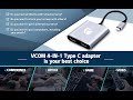 USB Type C to Dual HDMI 4K Adapter with USB2.0 +PD Docking 4 IN 1 @VCOM International Ltd CU450A