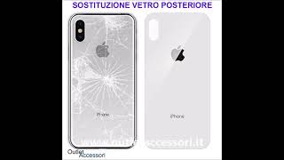 Sostituzione Cambio Vetro Scocca Back Cover per Apple Iphone 8 Plus X Xs 11 Pro Max 12 Cornice