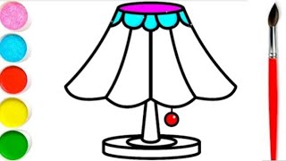How to Draw table lamp for kids/drawing lamp for children.