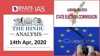 'The Hindu' Analysis for 14th April, 2020. (Current Affairs for UPSC/IAS)