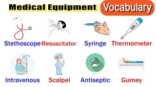 List of Medical Equipment| Vocabulary with meaning and sentences | listen and practice