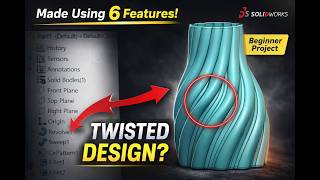 SolidWorks Twisted Vase Tutorial | Revolve, Sweep, Circular Pattern, Shell & Flex