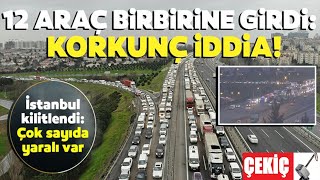 İstanbul Tem Otoyolunda Zincirleme Kaza Trafiği Kilitledi 12.01.2021 TURKEY