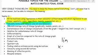 MAT212 Final Exam Review