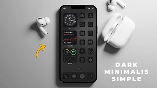 CARA UBAH TAMPILAN HOME SCREEN IPHONE TERBARU 2024 | DARK MINIMALIST SETUP