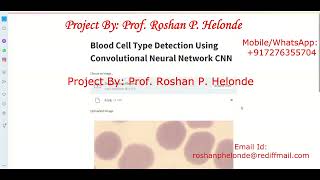 Type Of Blood Cell Classification Using Image Processing | With Source Code | Python Code