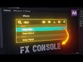 The #1 After Effects Plugin You're Not Using - FX Console