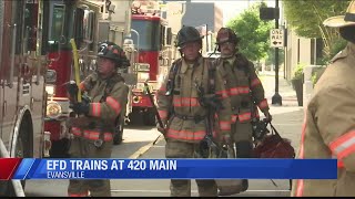 Evansville Firefighters train with life-like high structure simulation