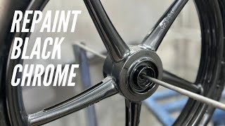 Cara mudah repaint / mengecet black chrome / black chroome #blackchrome #blackchroome