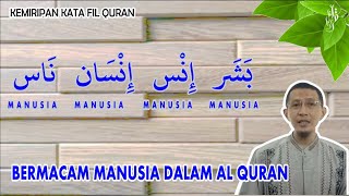 Telaah bermacam istilah manusia fil Quran, Ins, Insan, Basyar, Nas (إنس إنسان بشر ناس)