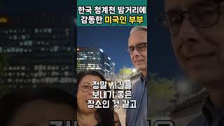 한국 청계천 밤거리에 감동한 미국인 부부