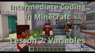 Intermediate Coding in Minecraft - Lesson 2: Variables Tutorial #minecraft #computerscience #coding