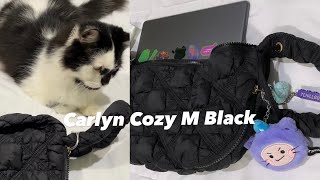 unboxing and review carlyn cozy m black. what's in my bag. my ipad fits in my bag. truz chilli