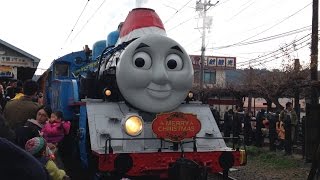 クリスマス仕様！ 大井川鐵道SLトーマス号 下り 整備工場出庫〜新金谷発車まで (汽笛\u0026ネタ付き)