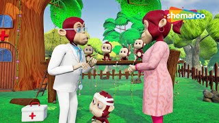 Five Little Monkey Nursery Rhyme | 3D Animation English Rhyme for Kids | Shemaroo Kids Junior