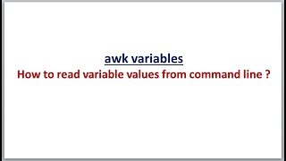 awk scripting | Reading variables from command line