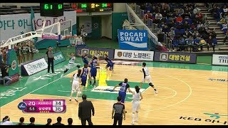 WKBL 2017~2018 KEB하나 vs 삼성생명 - 김지영의 슛으로 또다시 동점 만들어내는 KEB하나.20180119