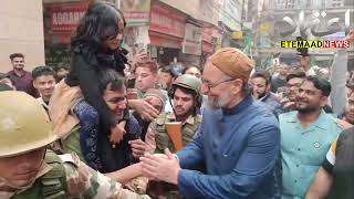 Br  Asaduddin Owaisi Holds Padyatra In Various Areas For Okhla's AIMIM Candidate Shifa ur Rahman