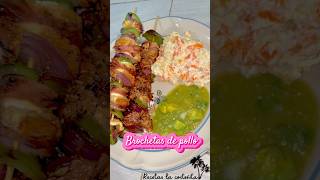 Brochetas de pollo #recetas #parati #brochetas