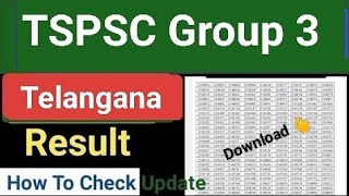 TSPSC Group 3 Result 2024 Cut Off Marks, Merit List Download /Telangana Group 3 Result 2024