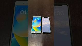 iPhone 8 Plus vs iPhone X on iOS 16 boot up test #shorts #iphone8plus #iphonex #ios16