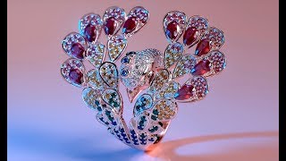 Gorgeous 🔥Peacock 🦚 Ring in Ultraviolet - Render Visualization