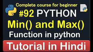 #92 Min and Max function in python // Complete Python tutorial(2020)💻