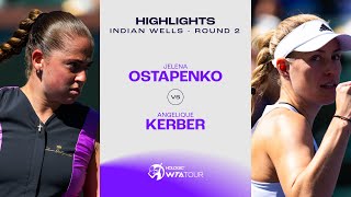 Jelena Ostapenko vs. Angelique Kerber | 2024 Indian Wells Round 2 | WTA Match Highlights