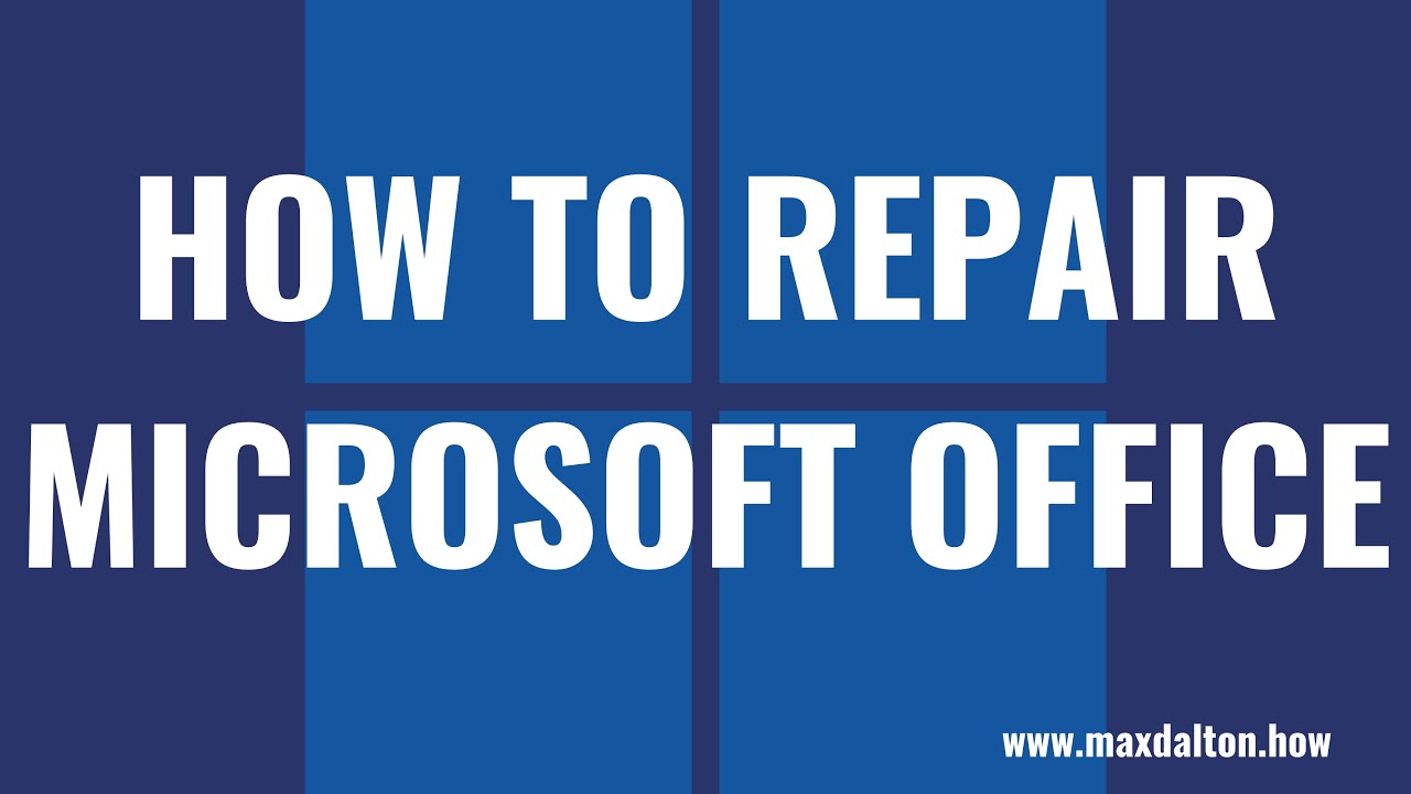 How To Repair Microsoft Office Youtube