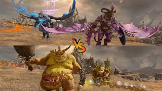 All Lord Fights 2 Vs 2 - Daemons of Chaos Vs Nurgle - Total War Warhammer 3
