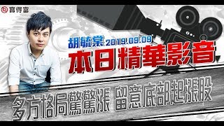 胡毓棠 股海淘金【多方格局驚驚漲 留意底部起漲股】影音分析2019/09/09