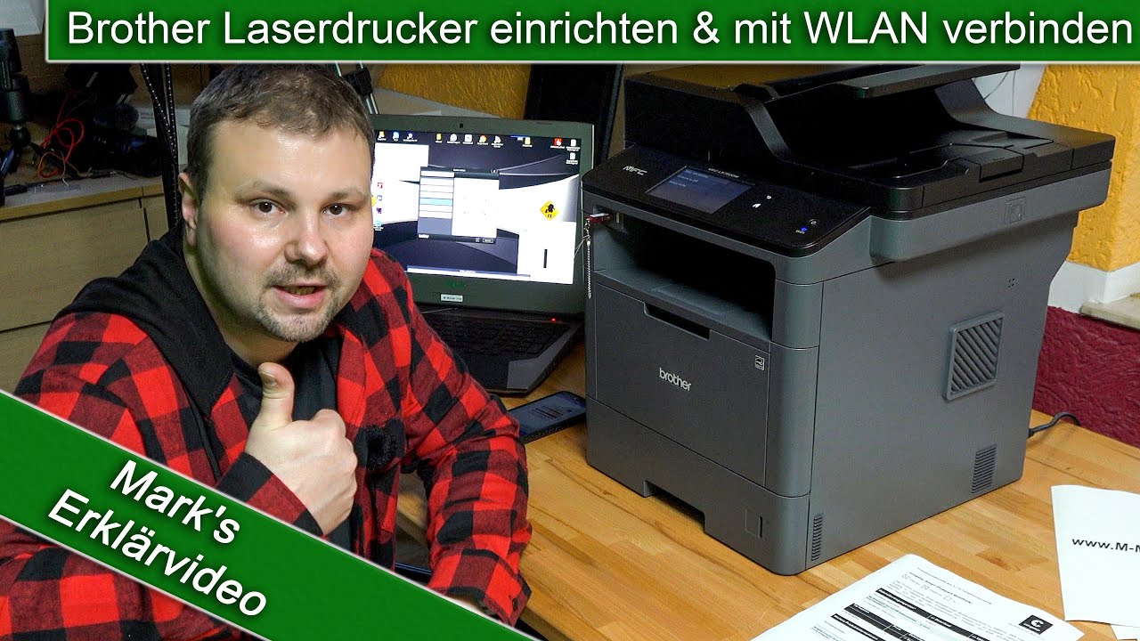 Drucker Einrichten Und Mit WLAN Verbinden Brother MFC-L5750DW - YouTube