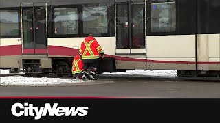 Pickup truck, CTrain collide in NE Calgary; 2 people sent to hospital