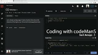 Codewars 7 kyu Sort Arrays - 1 Javascript