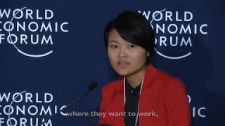 Grab co-founder, Tan Hooi Ling speaks at the World Economic Forum 2017