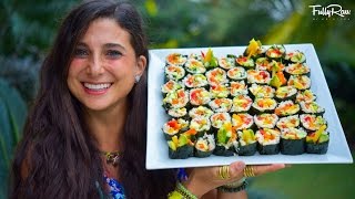 FullyRaw Vegan Mango Avocado Cucumber Sushi Rolls!