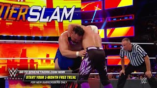 Samoa Joe flattens AJ Styles with stunning dive from the ring Summer Slam 2018 WWE