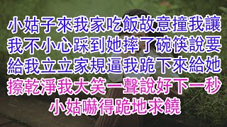 小姑子來我家吃飯故意撞我讓我不小心踩到她摔了碗筷說要給我立立家規逼我跪下來給她擦乾淨我大笑一聲說好下一秒小姑嚇得跪地求饒