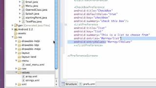 Android Application Development Tutorial 055 Setting up a String array resource